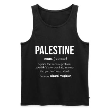 Palestine Cadeau Gratuit Palestine Bande de Gaza - Débardeur bio Premium Homme - noir - Devant - Michal (187cm)