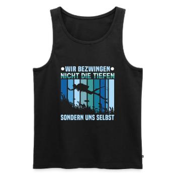 Instructeur de conception de plongée sous-marine Snorkeling - Débardeur bio Premium Homme - noir - Devant - AI Model Male 178 light (178cm)
