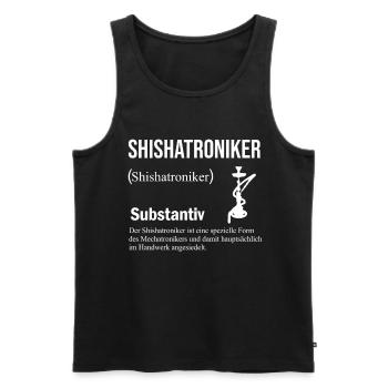 Shisha Tshirt Herren Damen Wasserpfeife Pfeife - Männer Premium Bio Tank Top - Schwarz - Vorne - Michal (187cm)