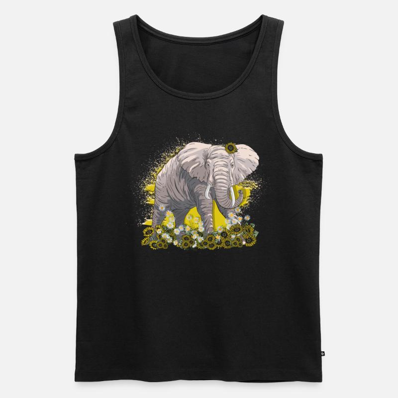 Elefant - Männer Premium Bio Tank Top - Schwarz