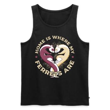 Home Is Where My Ferrets Are Pet Ferret Lover - Männer Premium Bio Tank Top - Schwarz - Vorne - AI Model Male 178 light (178cm)