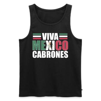 Viva Mexico Cabrones Mexican - Men's Premium Organic Tank Top - black - Front - Michal (187cm)
