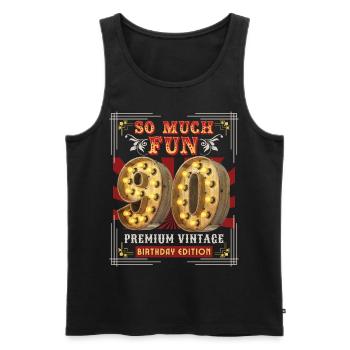 90th Birthday 90 Years Vintage-Retro Fun-Birthday - Men's Premium Organic Tank Top - black - Front - Michal (187cm)