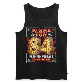 84th birthday 84 years Vintage-Retro Fun-Birthday - Men's Premium Organic Tank Top - black - Front - Michal (187cm)