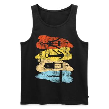 Sommelier Wine Drinking Tasting - Männer Premium Bio Tank Top - Schwarz - Vorne - AI Model Male 178 light (178cm)