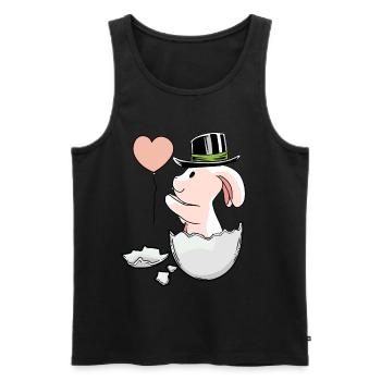 Easter Balloon EggShell Easter Rabbit - Men's Premium Organic Tank Top - black - Front - Michal (187cm)