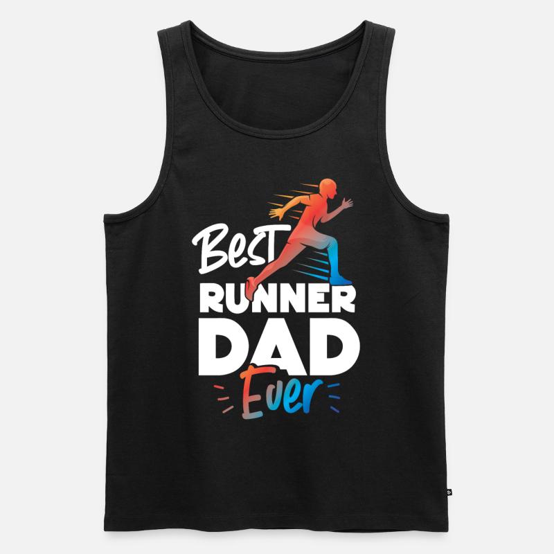 Running Runner Half Marathon Dad - Männer Premium Bio Tank Top - Schwarz