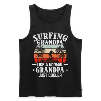 Surfing Opa wie ein normaler Opa ist einfach - Männer Premium Bio Tank Top - Schwarz - Vorne - AI Model Male 178 light (178cm)