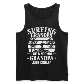 Opa surft Opa wie ein normaler Opa, einfach cooler - Männer Premium Bio Tank Top - Schwarz - Vorne - AI Model Male 178 light (178cm)