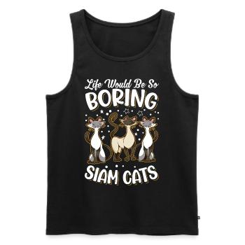 Siamese Cat Siamese Cat Siam Cat - Men's Premium Organic Tank Top - black - Front - AI Model Male 178 light (178cm)