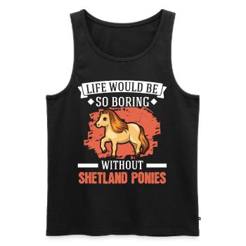 Shetland Pony Gift Shetty - Men's Premium Organic Tank Top - black - Front - Michal (187cm)