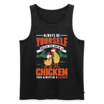 Poulet Élevage de poulet Éleveur de poulet - Débardeur bio Premium Homme - noir - Devant - AI Model Male 178 light (178cm)