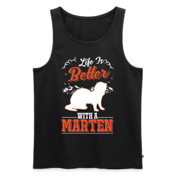 Life is better with a Marten Tree Marten Marten Marten - Men's Premium Organic Tank Top - black - Front - AI Model Male 178 light (178cm)