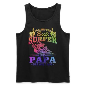 So sieht der beste Surfer und Papa der Welt aus - Männer Premium Bio Tank Top - Schwarz - Vorne - Michal (187cm)