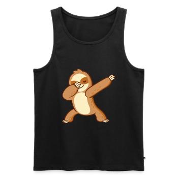 Dabbendes Faultier Dabbing Sloth Kawaii Tanzen - Männer Premium Bio Tank Top - Schwarz - Vorne - AI Model Male 178 light (178cm)