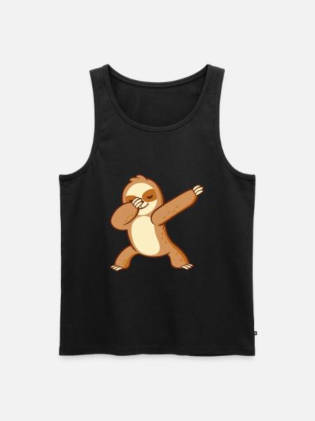 Dabbing Sloth Sloth Kawaii Dancing - Men's Premium Organic Tank Top - black