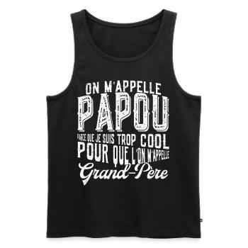 Papou Fete Des Grand Pères Papy - Débardeur bio Premium Homme - noir - Devant - Michal (187cm)