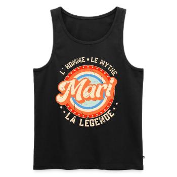 Mari L'Homme Le Mythe La Légende - Débardeur bio Premium Homme - noir - Devant - Michal (187cm)