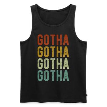 Gotha Stadt Retro Vintage - Männer Premium Bio Tank Top - Schwarz - Vorne - AI Model Male 178 light (178cm)