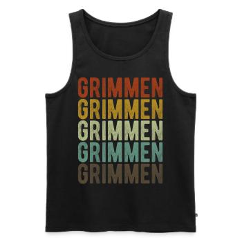 Grimmen Stadt Retro Vintage - Männer Premium Bio Tank Top - Schwarz - Vorne - Michal (187cm)