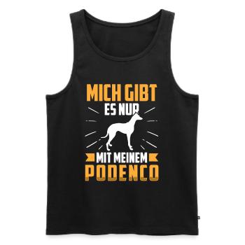 Podenco mich gibt es nur mit spanischer Podenco - Männer Premium Bio Tank Top - Schwarz - Vorne - AI Model Male 178 light (178cm)