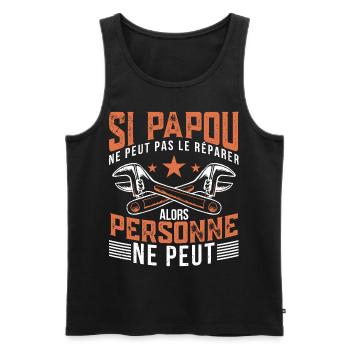 Papou Bricoleur Fete Des Grand Pères Papy - Débardeur bio Premium Homme - noir - Devant - AI Model Male 178 light (178cm)