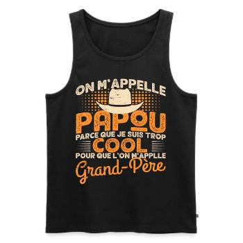 Papou Fete Des Grand Pères Papy - Débardeur bio Premium Homme - noir - Devant - Michal (187cm)