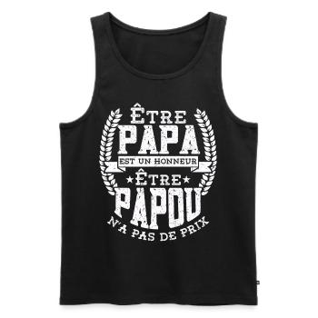 Être Papou N'a Pas De Sans Prix - Débardeur bio Premium Homme - noir - Devant - Michal (187cm)