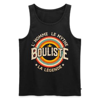 Bouliste Boules et Petanque Humour Boccia Pétanque - Débardeur bio Premium Homme - noir - Devant - AI Model Male 178 light (178cm)