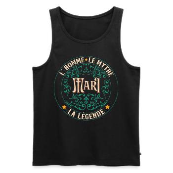 Mari L'Homme Le Mythe La Légende - Débardeur bio Premium Homme - noir - Devant - Michal (187cm)