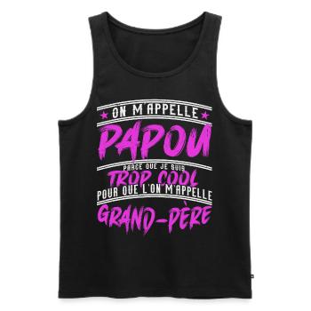 Papou Fete Des Grand Pères Papy - Débardeur bio Premium Homme - noir - Devant - Michal (187cm)