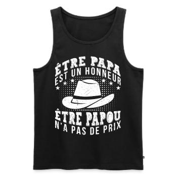 Être Papou N'a Pas De Sans Prix - Débardeur bio Premium Homme - noir - Devant - Michal (187cm)
