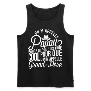 Papou Fete Des Grand Pères Papy - Débardeur bio Premium Homme - noir - Devant - Michal (187cm)