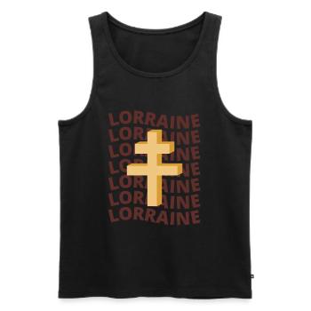 Cadeau Homme Lorrain Anniversaire Noel - Débardeur bio Premium Homme - noir - Devant - Michal (187cm)