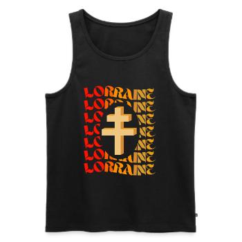 Cadeau Homme Lorrain Anniversaire Noel - Débardeur bio Premium Homme - noir - Devant - Michal (187cm)