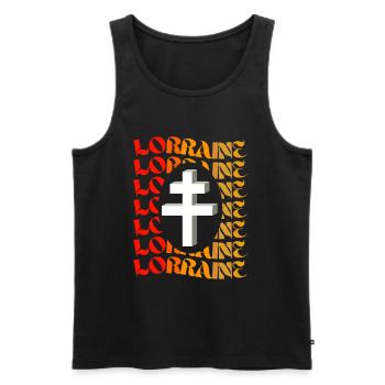Cadeau Homme Lorrain Anniversaire Noel - Débardeur bio Premium Homme - noir - Devant - Michal (187cm)
