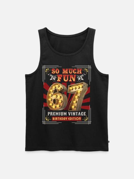 67th birthday 67 years Vintage-Retro Fun-Birthday - Men's Premium Organic Tank Top - black