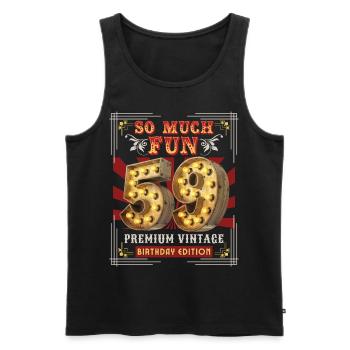 59th birthday 59 years Vintage-Retro Fun-Birthday - Men's Premium Organic Tank Top - black - Front - Michal (187cm)