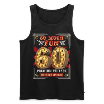 60th birthday 60 years Vintage-Retro Fun-Birthday - Men's Premium Organic Tank Top - black - Front - Michal (187cm)