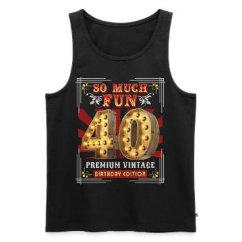 40th Birthday 40 Years Vintage-Retro Fun-Birthday - Men's Premium Organic Tank Top - black - Front - Michal (187cm)