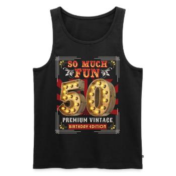 50th birthday 50 years Vintage-Retro Fun-Birthday - Men's Premium Organic Tank Top - black - Front - Michal (187cm)