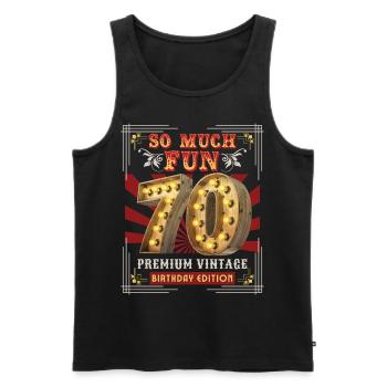 70th Birthday 70 Years Vintage-Retro Fun-Birthday - Men's Premium Organic Tank Top - black - Front - Michal (187cm)