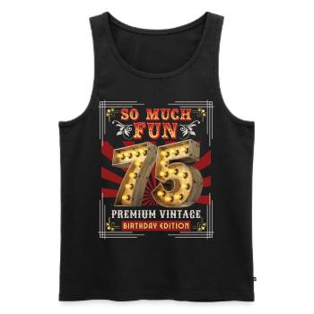 75th birthday 75 years Vintage-Retro Fun-Birthday - Men's Premium Organic Tank Top - black - Front - Michal (187cm)