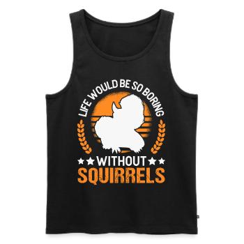 Squirrel Gift Squirrel Grey Squirrel - Men's Premium Organic Tank Top - black - Front - AI Model Male 178 light (178cm)