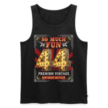 44th birthday 44 years Vintage-Retro Fun-Birthday - Men's Premium Organic Tank Top - black - Front - Michal (187cm)