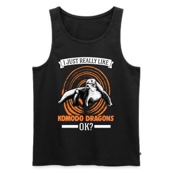 Komodowaran Komodo Dragon Waran - Männer Premium Bio Tank Top - Schwarz - Vorne - Michal (187cm)