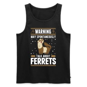 Peut parler spontanément de Furets Frettchen - Débardeur bio Premium Homme - noir - Devant - Michal (187cm)