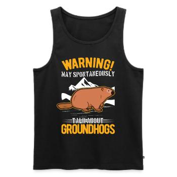 Marmot Gift Groundhog Day Woodchuck - Men's Premium Organic Tank Top - black - Front - Michal (187cm)