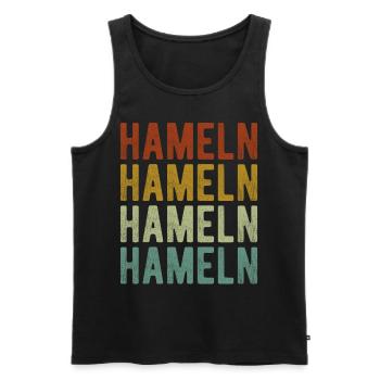 Hameln Stadt Retro Vintage - Männer Premium Bio Tank Top - Schwarz - Vorne - AI Model Male 178 light (178cm)