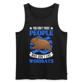 Wombat australien - Débardeur bio Premium Homme - noir - Devant - Michal (187cm)